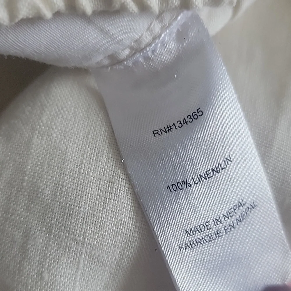 ❄️3/$30 Andrea Jovine Cream Linen Pants - Picture 5 of 6